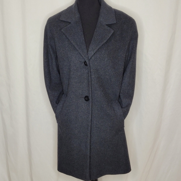 Kristen Blake Women's Wool Cashmere Blend Single Breasted Gray Top Coat - Size S - Picture 5 of 13